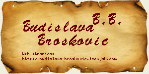 Budislava Brošković vizit kartica